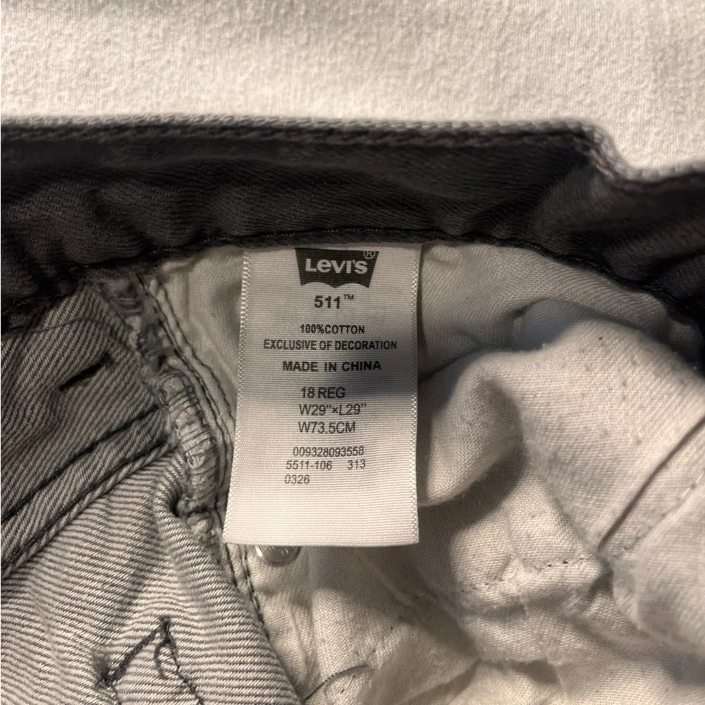 Levi's 511 Slim Fit‎ Gray Jeans W29xL29